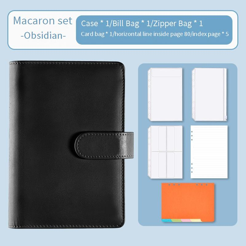 Refillable Notebooks A5 Loose Leaf Macaron Plan PU Notepad Cash Budget Handbook Loose Leaf Notebook_voghion.com