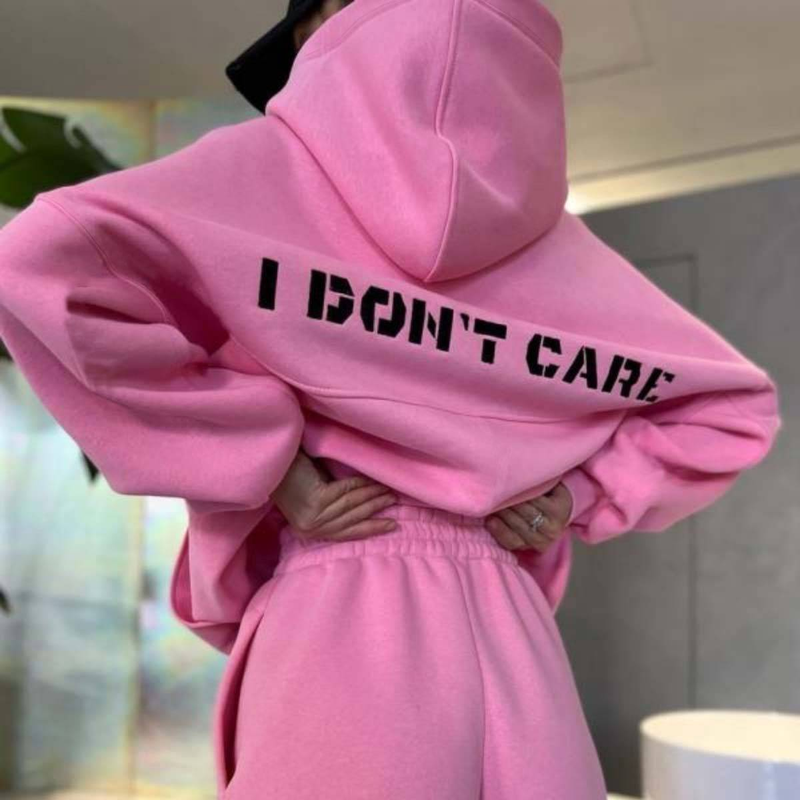 Ensemble deux pièces de sport imprimé à capuche pour femme_voghion.com