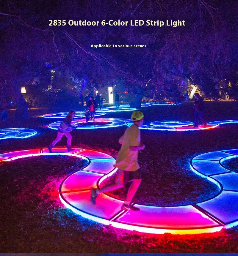 Tira de luces LED RGB de alto voltaje de 220 V, iluminación impermeable para fiestas al aire libre con efectos dinámicos de cambio de color, chip LED 2835, 20 lm por LED, 48 LED/m_voghion.com