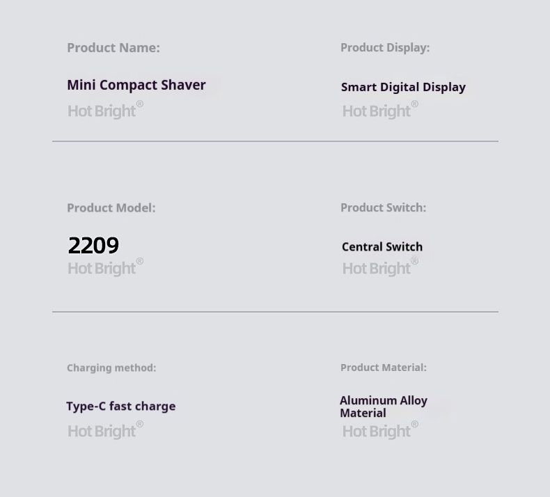 Mini-Titanrasierer – Ultrakompakter, kabelloser Elektrorasierer mit LED-Anzeige, abnehmbaren, waschbaren Scherköpfen, 60 Minuten Laufzeit und USB-C-Schnellladefunktion_voghion.com