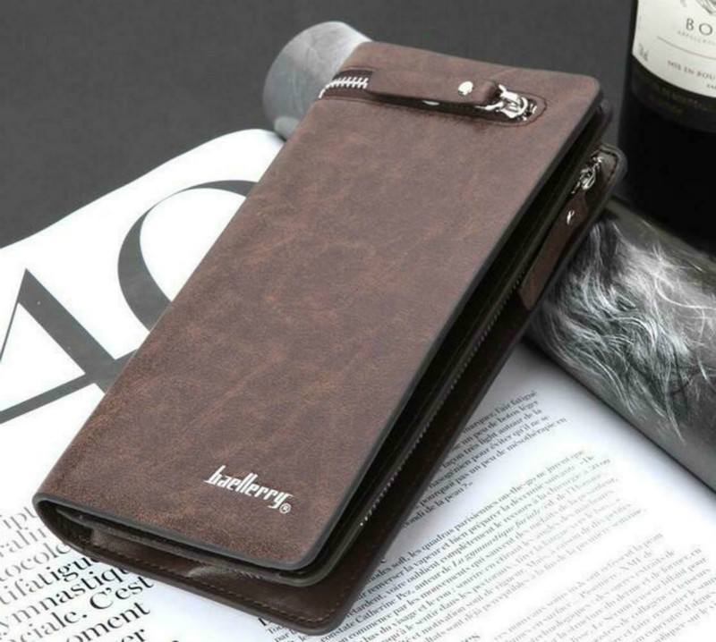 Vīriešu garais maciņš sajūga soma kredītkaršu turētājs maki Carteira Masculina Carteras Billetera Hombre PU ādas nauda_voghion.com