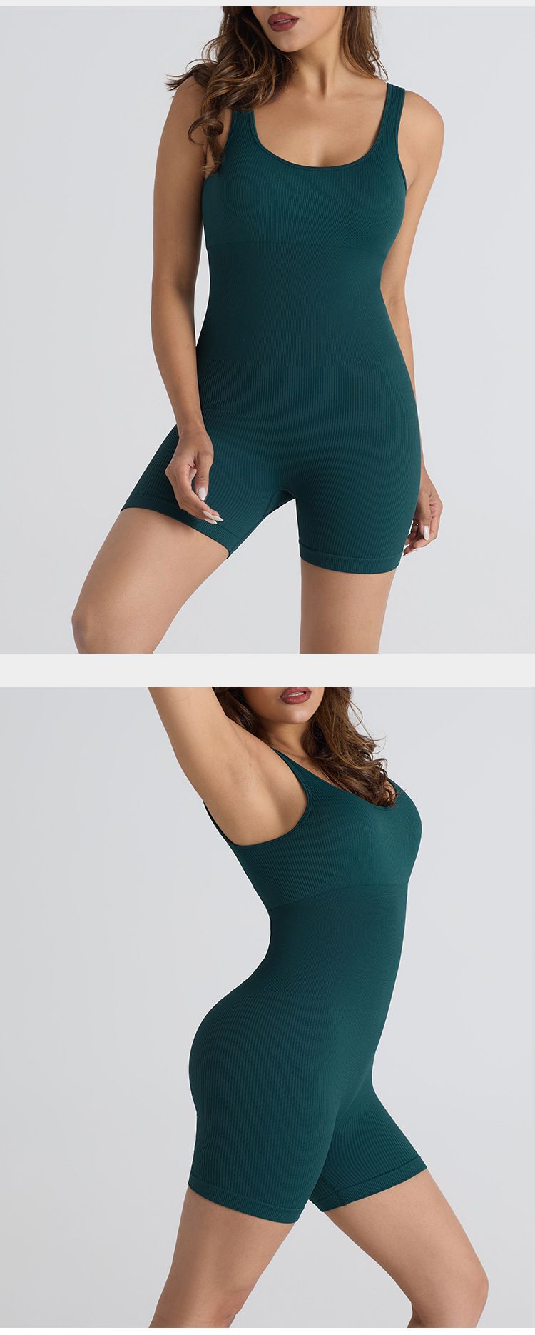 Damkläder Sömlös tråd Tättsittande yogadräkt i ett stycke utan pinsamma linjer Fitnesskläder Dam sommar sexig jumpsuit_voghion.com