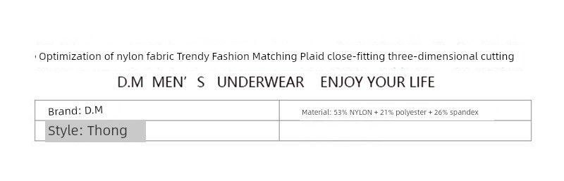 Miesten nuorten alusvaatteet ja henkilökohtaiset ontot haalarirenkaat T-selkäiset seksikkäät kirjaimet joustavat T-muotoiset alushousut_voghion.com