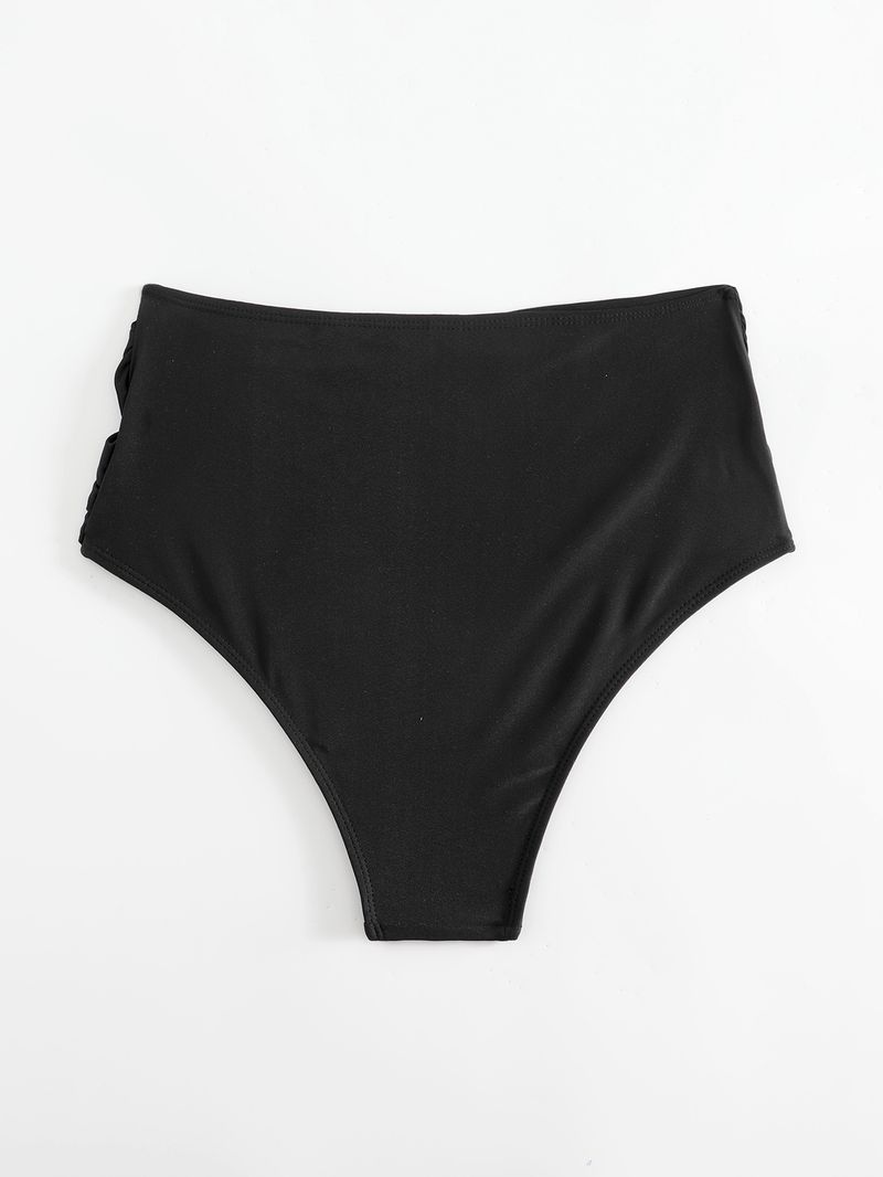 Calção de banho feminino com cintura alta e triângulo, versátil, slim, cruzado e vazado_voghion.com