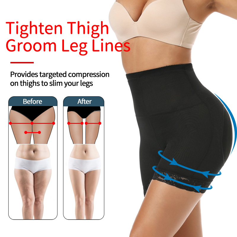 Realzador de cadera botín cintura alta acolchado levantador de glúteos bragas con control de barriga calzoncillos fajas con almohadilla pantalones cortos cuerpo S_voghion.com