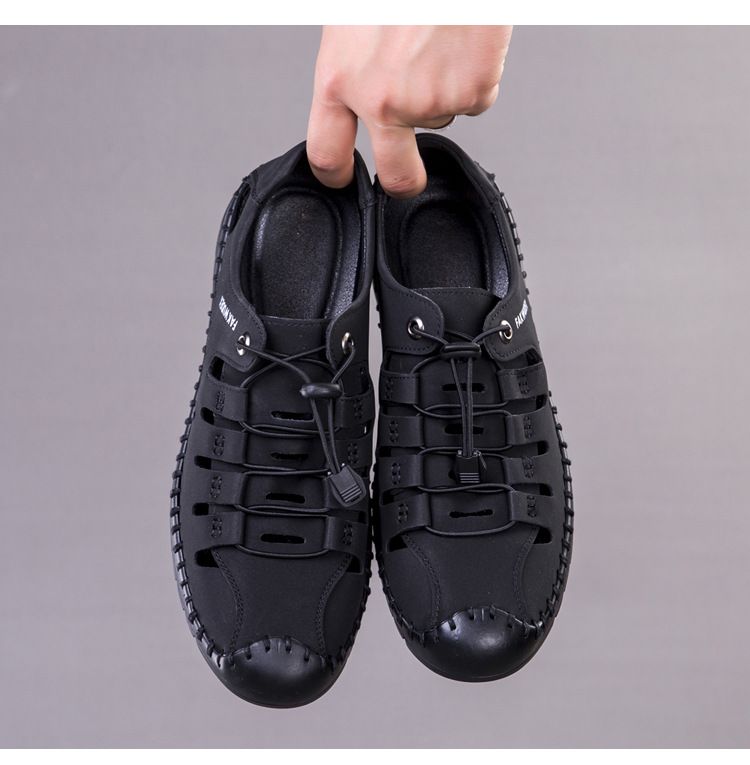 Sandali casual 2025 nuovi, suola morbida antiscivolo, traspiranti, scarpe da guida in pelle fresca da uomo_voghion.com