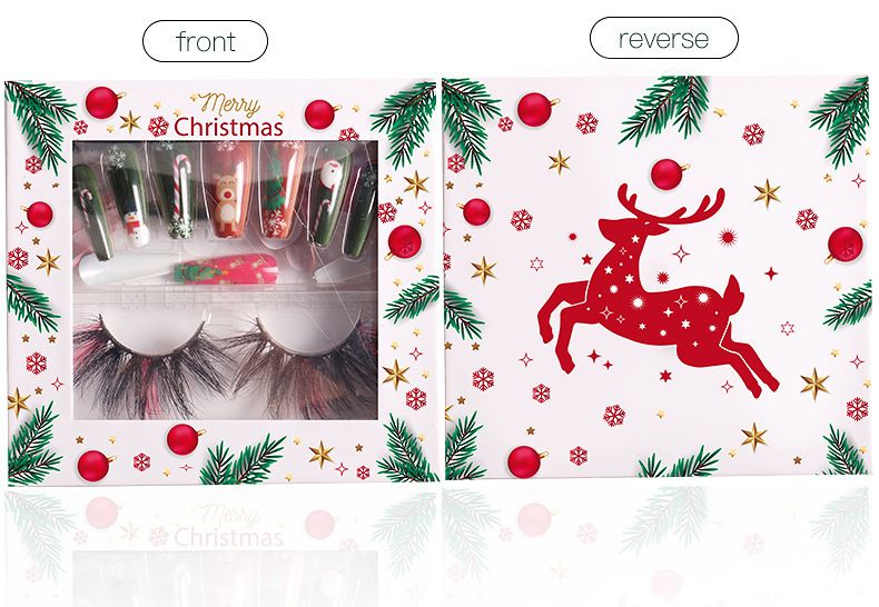 False Eyelashes New Products Christmas False Eyelashes Wear Nail Set Colored Eyelashes False Eyelashes Holiday Eyelashes_voghion.com