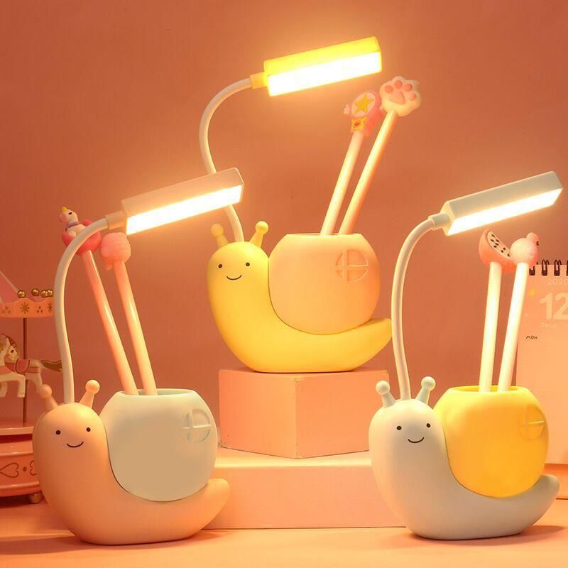 Lampada da scrivania per bambini, a LED, ricaricabile, con protezione per gli occhi, per l'apprendimento creativo, con piccolo regalo._voghion.com