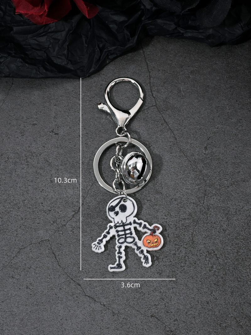 Skull Pumpkin Spider Web Scarecrow Pendant Keychain Halloween Series Ornament_voghion.com