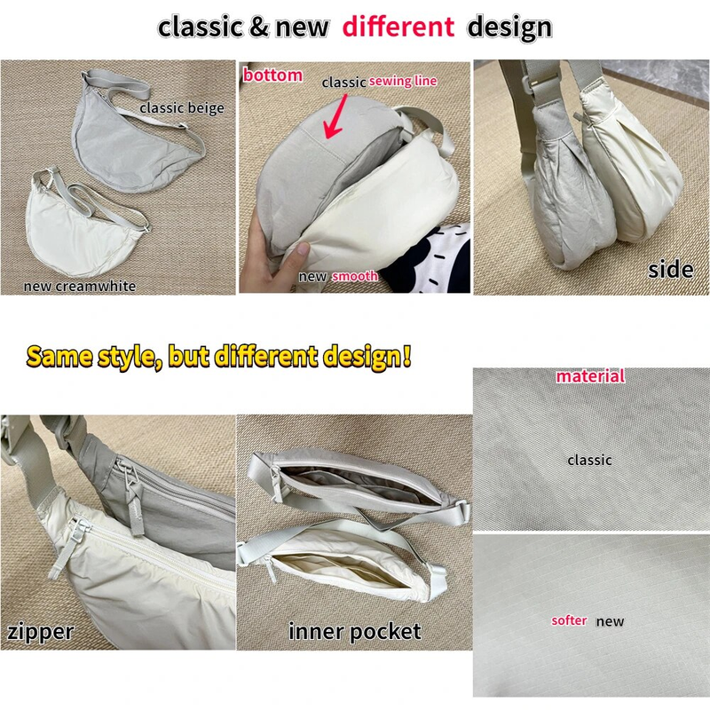 Borsa a tracolla portatile semplice da donna in nylon imbottito in tinta unita, borsa da viaggio_voghion.com