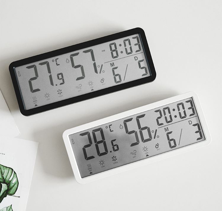 INS Einfache Große Bildschirm Wohnzimmer Wand Temperatur Und Feuchtigkeit Kreative Moderne Uhr Kann Aufgehängt Werden Oder Stehen YD106_voghion.com