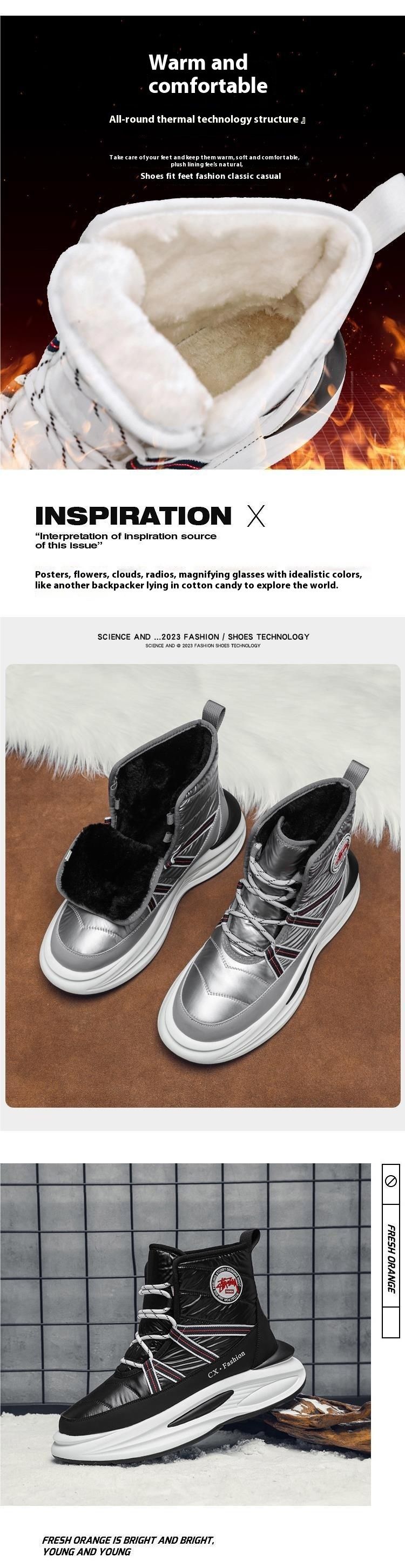 Scarponi da neve per uomo in inverno, con pile caldo cotone Northeast scarpe, suola spessa e pelliccia integrata Martin stivali,_voghion.com