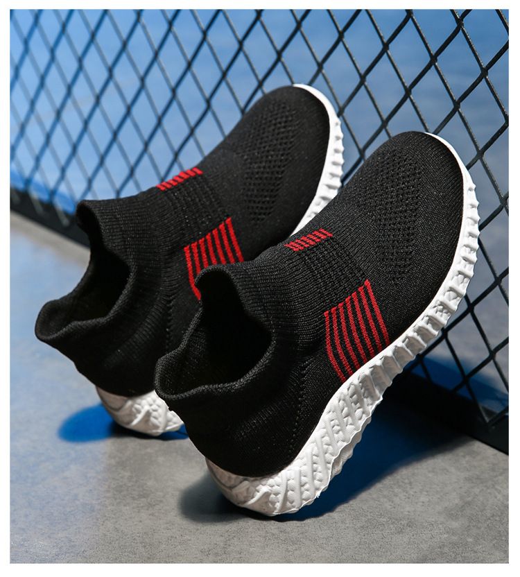 Kids' shoes Boys' slip on shoes slip on socks shoes, flying woven breathable and lightweight children's shoes, casual and versatile sports shoes_voghion.com