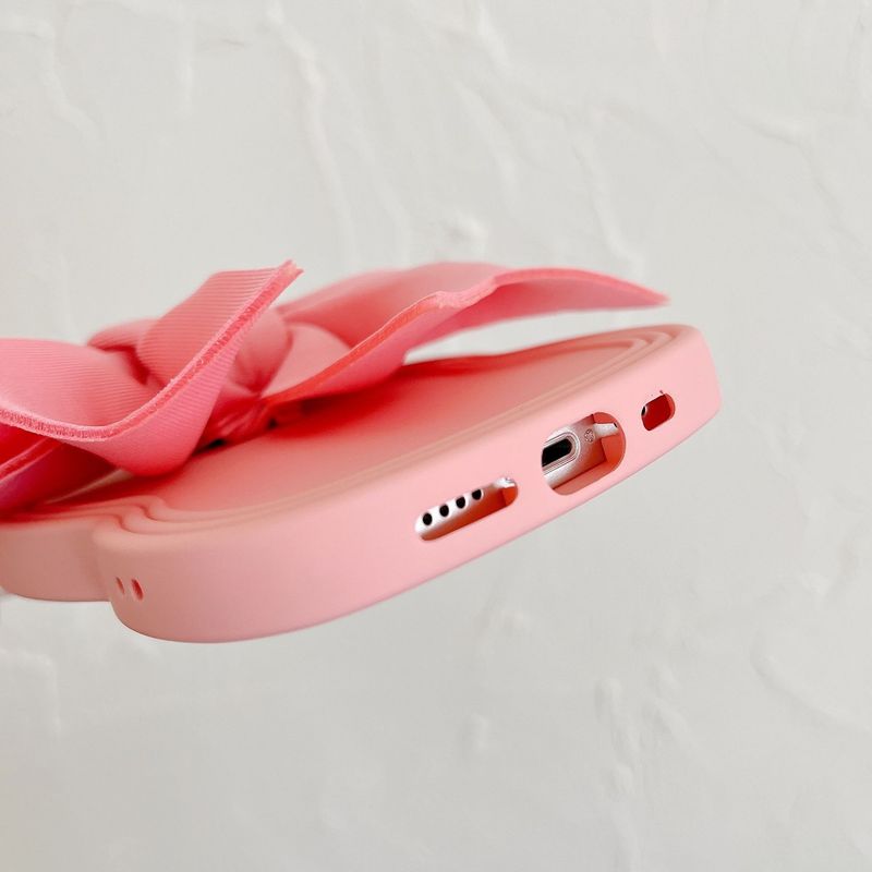 TechGlobe Princess On The Run 3D Big Bowknot Case For IPhone 14/13 Pro Max 12/15/16_voghion.com
