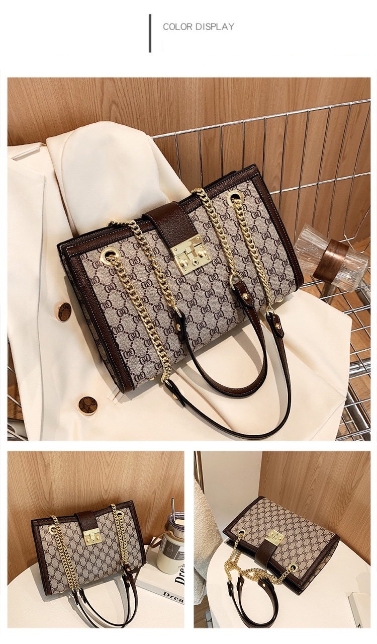 High-quality Bags For Women 2023 New Fashion Live Broadcast Large-capacity Tote Bag Printed Chain Portable Shoulder Bag For Women_voghion.com