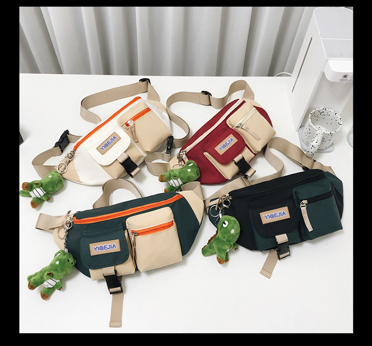 Autumn and winter new men's chest bag, color-blocked fashion student lightweight crossbody bag, Ruiying outdoor sports belt bag_voghion.com