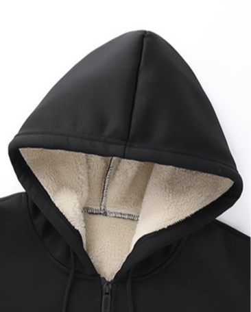 Abito da uomo in velluto con cappuccio, abito in lana d'agnello, abito sportivo, felpa in velluto, copripantaloni della tuta_voghion.com