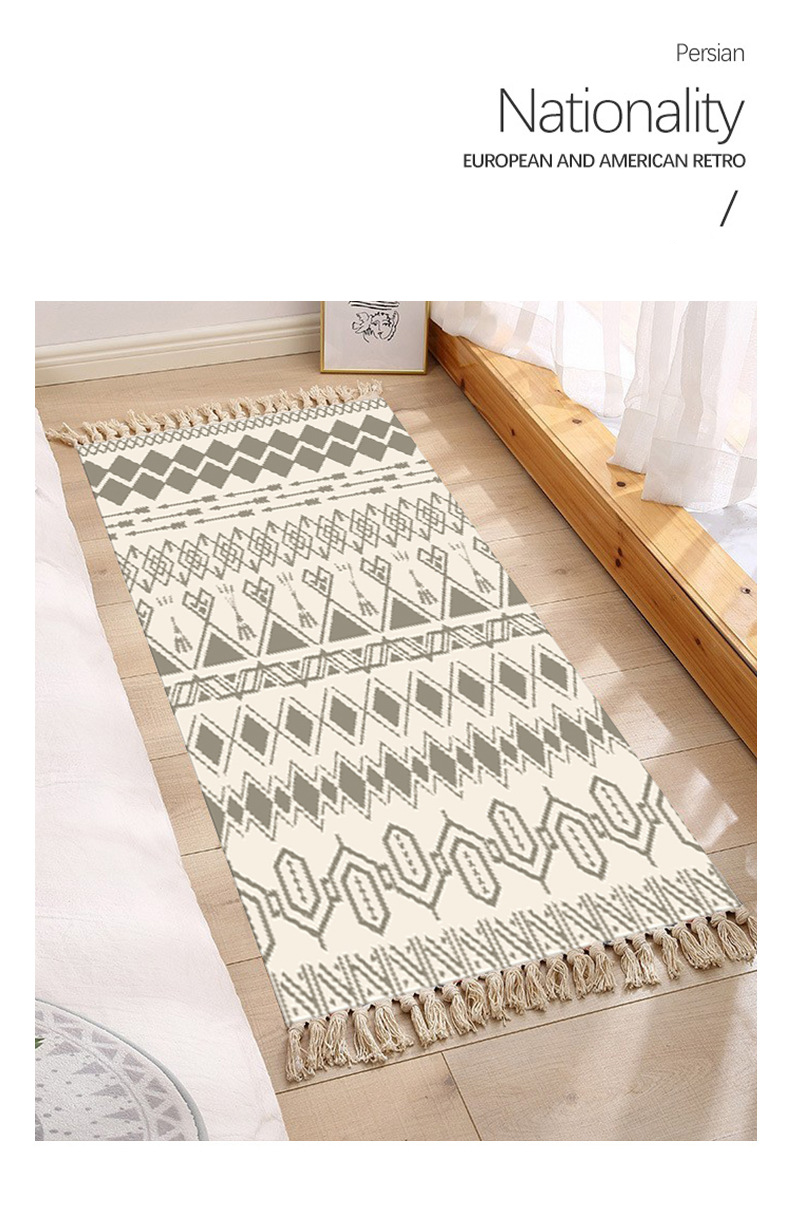 Home Textile Moroccan Corrugated Polyester Cotton Handmade Tassel Woven Carpet Plain Simple Spring And Summer Outdoor Picnic Camping Blanket_voghion.com