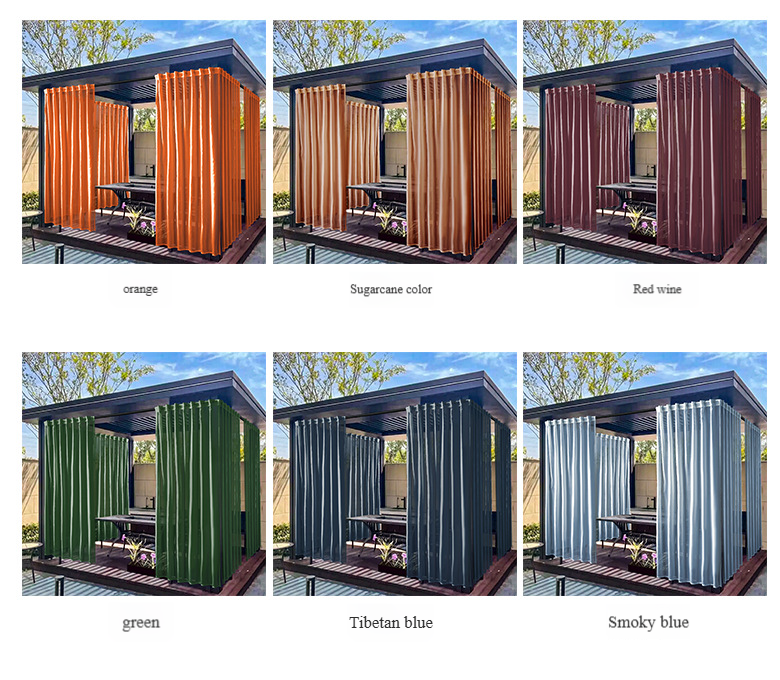 Cortinas externas impermeáveis para pátios e gazebos - Cortinas prontas para uso com filtragem de luz solar (resistentes às intempéries, 132 x 213 cm)_voghion.com