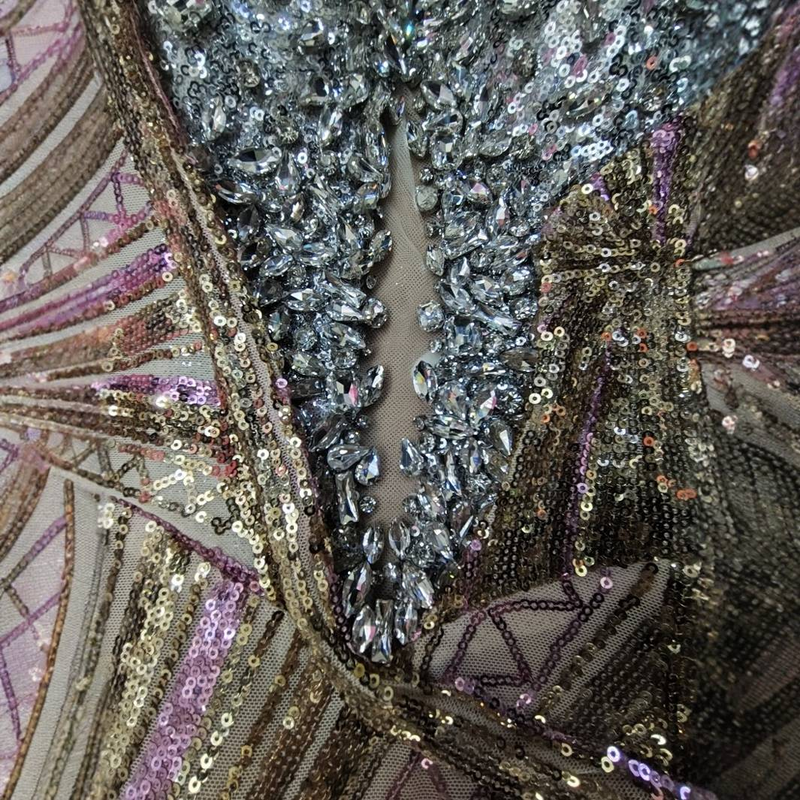 Elegante abito aderente con paillettes per donna - Abito da sera a sirena senza maniche, attillato, per feste e banchetti_voghion.com