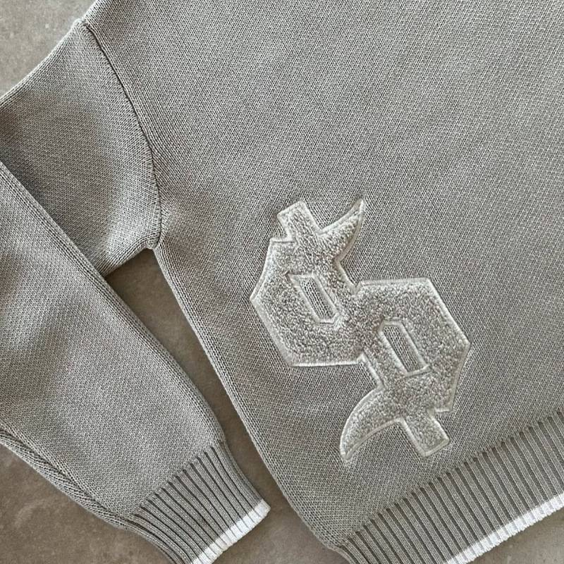 Pull Streetwear brodé pour homme – Pull oversize en tricot à col rond pour une allure décontractée en automne et en hiver_voghion.com