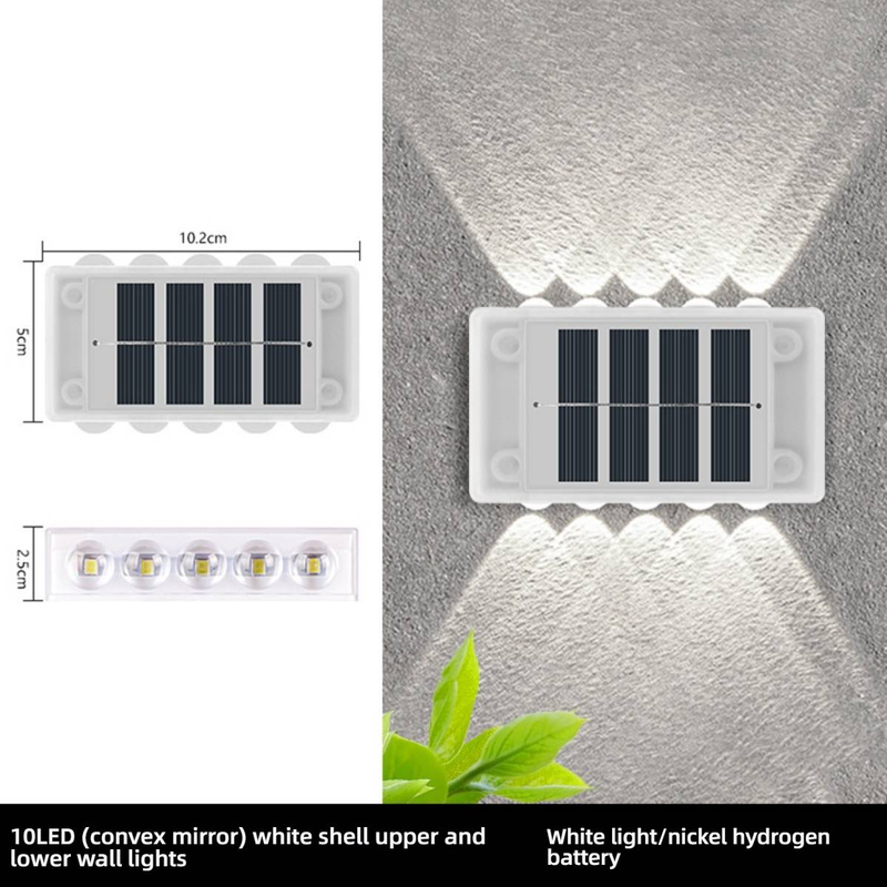 Solar-Wandleuchten für den Außenbereich, wasserdicht, Garten-Villa-Zaunbeleuchtung, LED-solarbetriebene Landschaftsleuchten für Hof, Terrasse, Balkon, Warmweiß/Kaltweiß_voghion.com