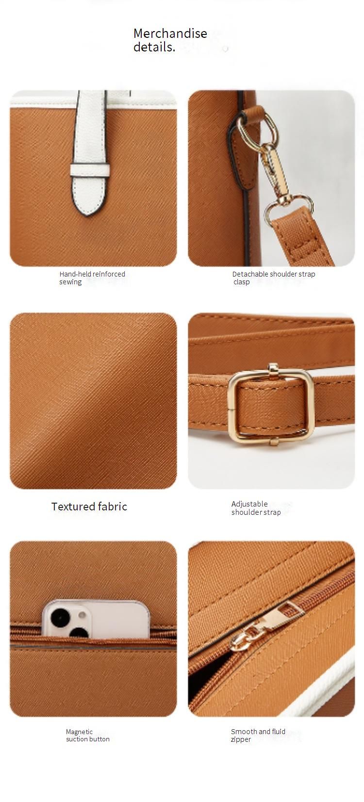 Women's Large Capacity Tote Bag Set - Stylish & Versatile PU Handbag For Daily Use (Khaki, Beige, White, Black, Brown)_voghion.com