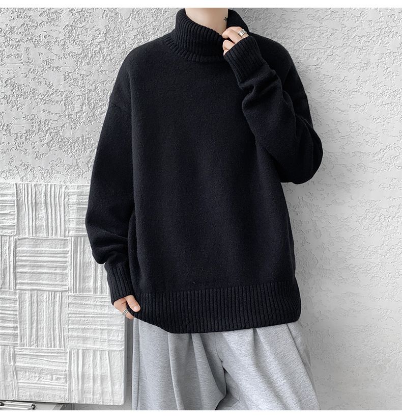 Maglione dolcevita caldo e reversibile per uomo, camicia di alta qualità per autunno e inverno, maglione lavorato a maglia alla moda in stile casual e casual._voghion.com
