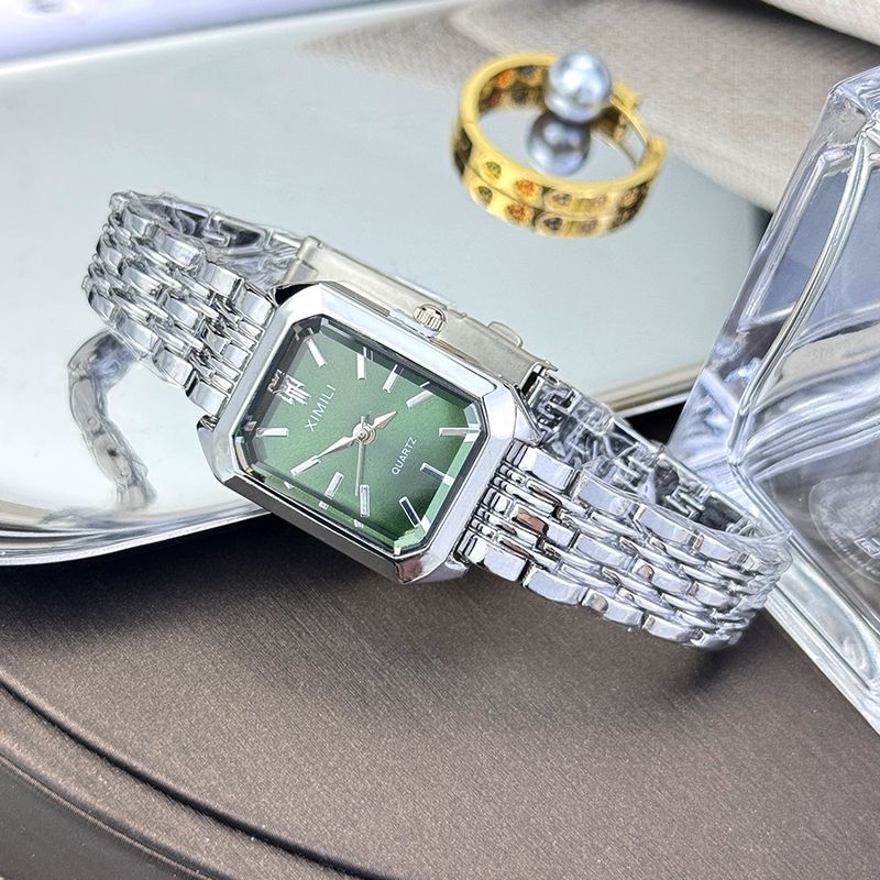 Women's Bracelet Watches Simple And Versatile Steel Strap Ladies Bracelet Butterfly Buckle Watch Square Color Quartz Watch_voghion.com