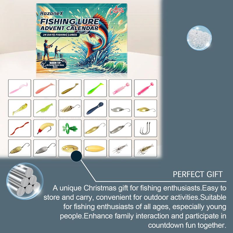 HozoneX Christmas Lure Enthusiast Gift Box Set Fishing Lures Hard Baits_voghion.com