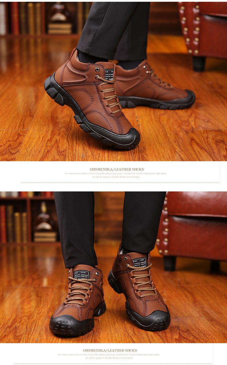 Herrenschuhe Baumwollschuhe Herrenpelzschuhe Wollwinter Fleece-gefütterte warme verdickte High-Top Anti-Rutsch-Schneestiefel für Herren im Nordosten_voghion.com