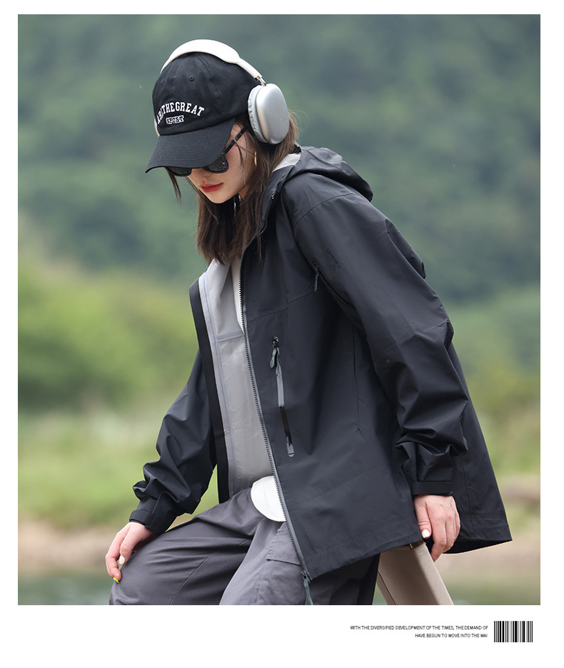 High-end heat-sealed single-layer jacket men's and women's coats, windbreakers, waterproof jackets, mountaineering jackets_voghion.com