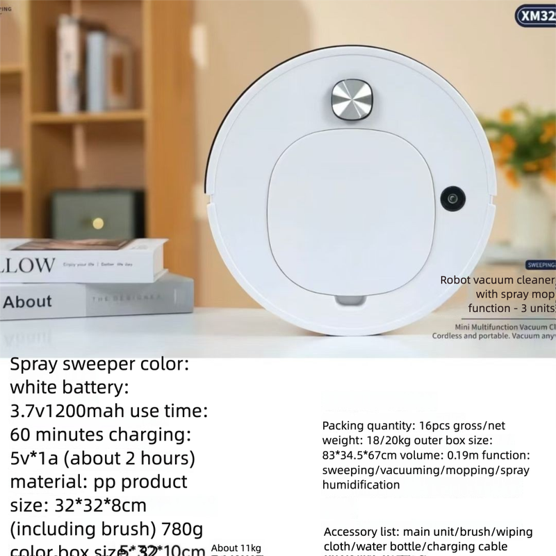 Smart Home Robot Fully Sweeping Mopping Floor Machine 3-in-1 Vacuum Cleaner Automatic Cleaning_voghion.com