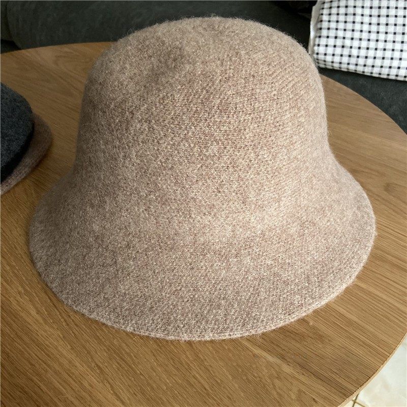 Cappello da pescatore a tesa corta in lana di cashmere regolabile per bambini, spesso, autunno e inverno_voghion.com