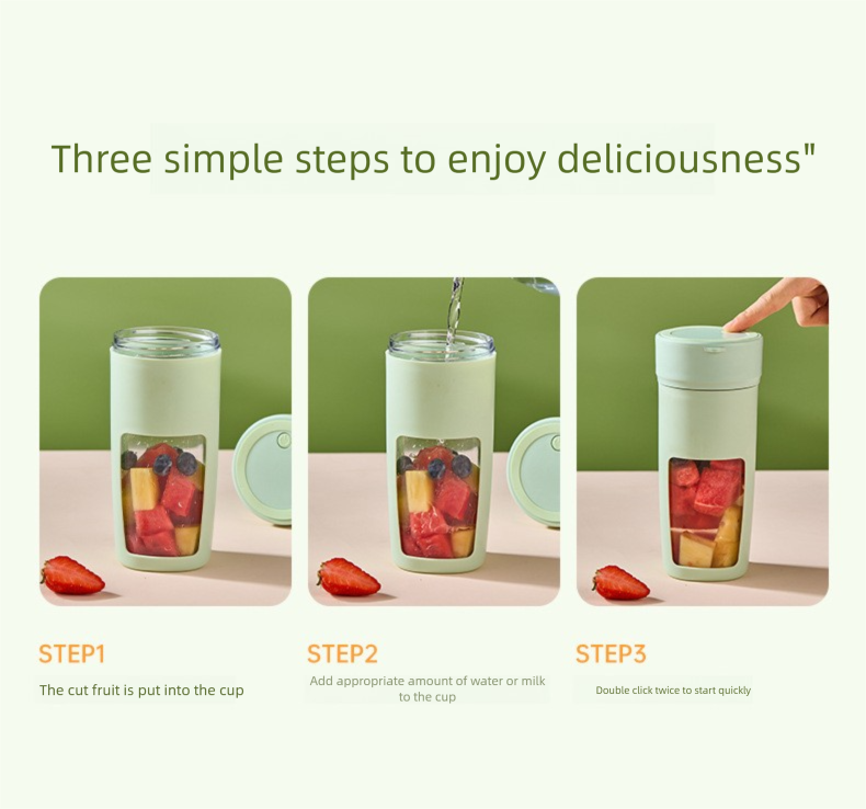 Wireless Charging Portable Blender - High-Power Six-Blade Ice Crusher & Fruit Juicer Cup For Smoothies_voghion.com