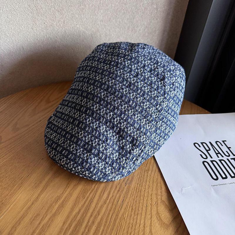 Damenhüte Frühling und Herbst Neue Hüte Lässige Duckbill-Caps für Herren und Damen Denim Fashion Jacquard Art Retro Backwards Forward Cap_voghion.com