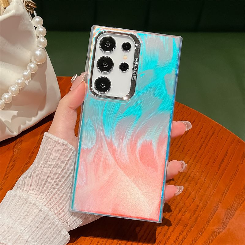 Custodia per telefono opaca con texture laser per Samsung Galaxy S25 S24 S23 FE Plus S22 Ultra A15 A25 A35 A55 A54 A34 A14 Cover posteriore rigida in PC_voghion.com