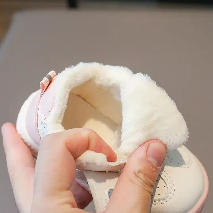 Scarpe da ginnastica invernali per bambini, calde, casual, con stelle, in PU, con gancio e passante, bianche, morbide e antiscivolo, per bambini piccoli, sportive_voghion.com