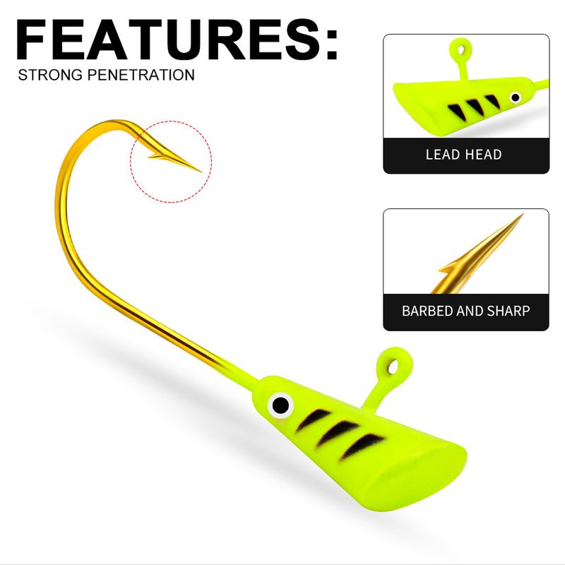 Lure Sky Colorful Worm Soft Fish Bait Tumbler Lead Head Hook_voghion.com