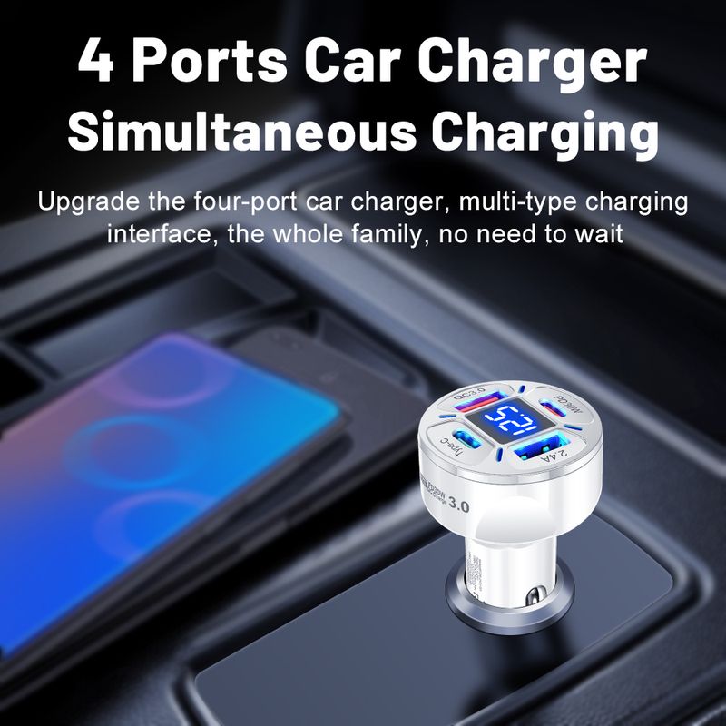 100W Typ C Digital Display Auto USB Schnelle Handy Lade Adapter Für IPhone Xiaomi Huawei Samsung Ladegerät_voghion.com