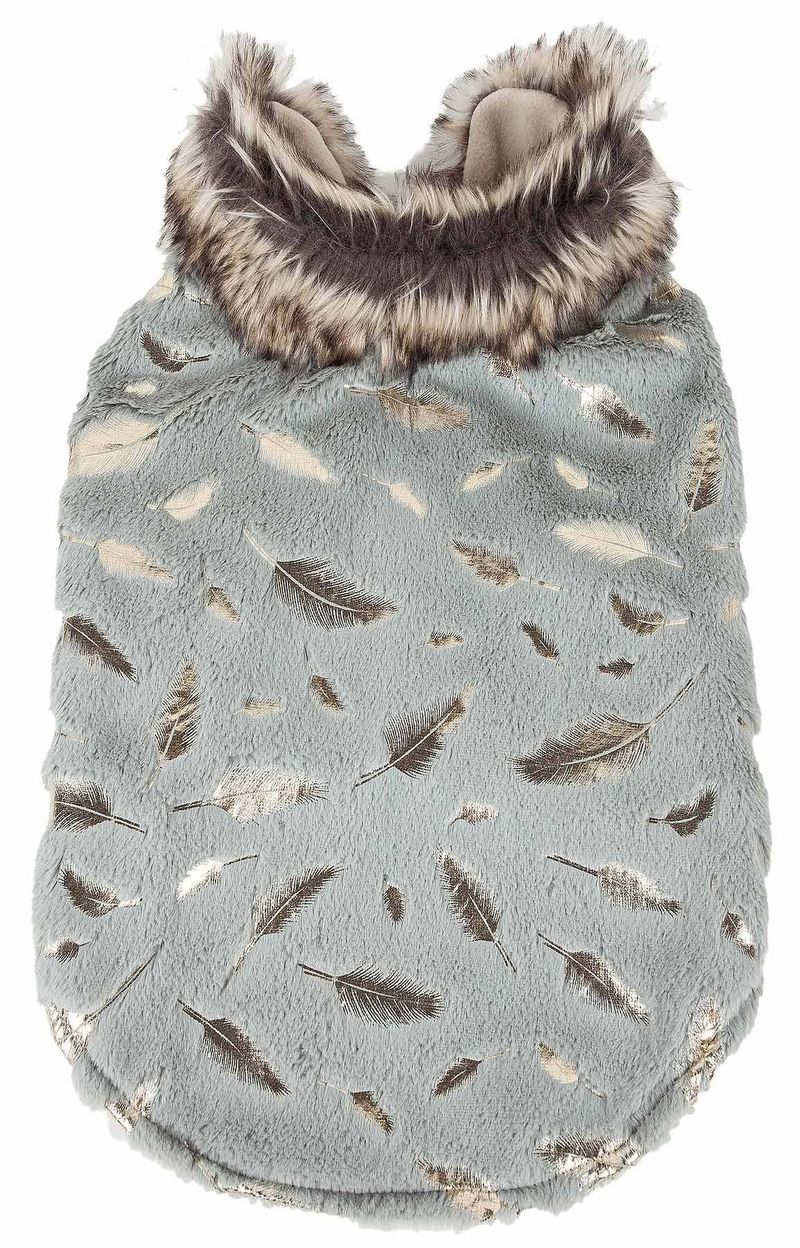 Pet Life Luxe 'Gold-Wagger' Gold-Leaf Designer Fur Dog Jacket Coat_voghion.com
