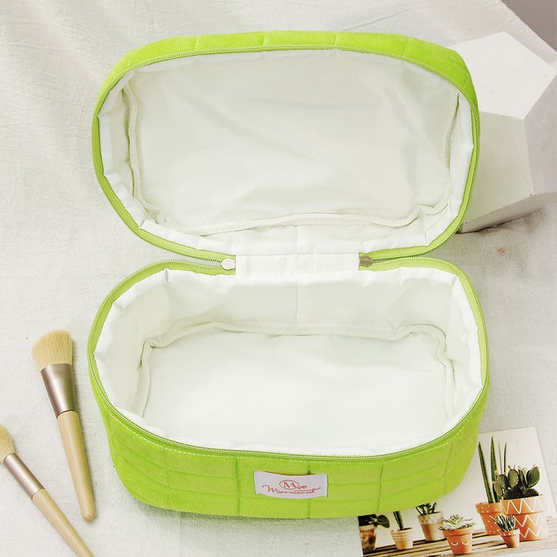 Exclusive Quilted Storage Cosmetic Bag Large Capacity High Value Solid Color Travel Fabric Quilted_voghion.com