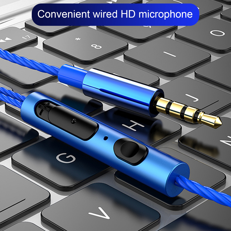 Wired Earbuds Ergonomic Heavy Bass In-ear 1.2m Metal 3.5mm Wire Control Earphones for Music_voghion.com