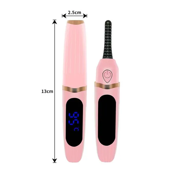 Rizador de pestañas eléctrico portátil, recargable por USB, herramienta de maquillaje con clip._voghion.com