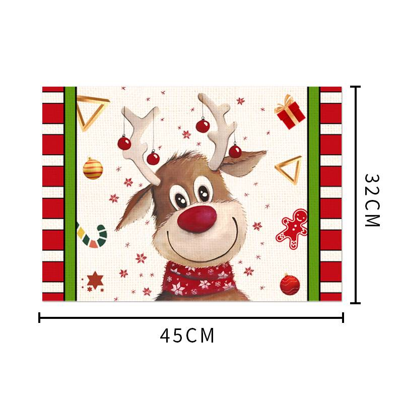 Jul Ny nordisk jul linnetryck bordstablett älg dekoration isoleringsdyna _voghion.com