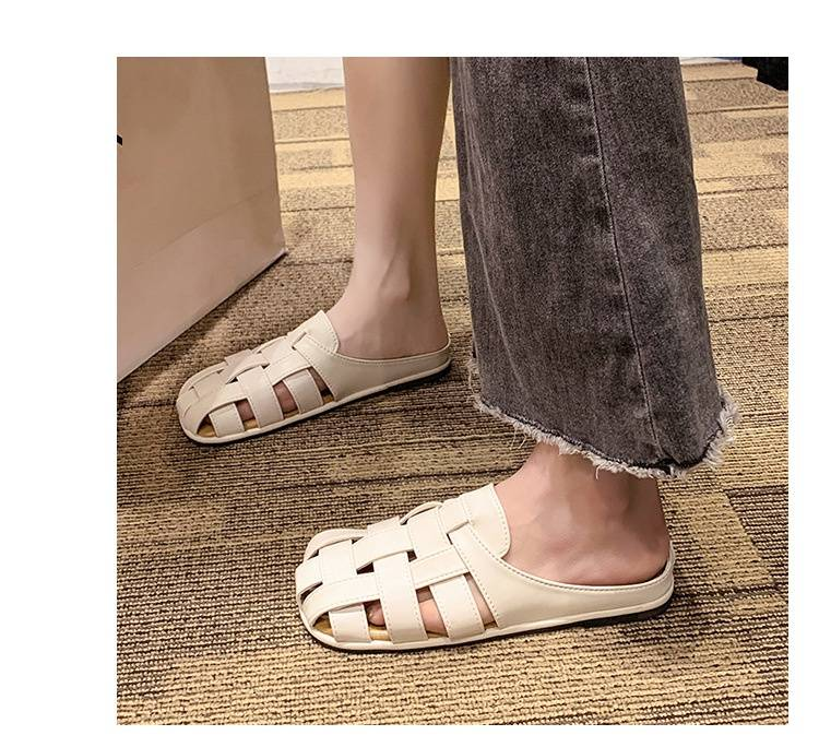 Ciabatte Baotou di senso avanzato da donna indossano un pedale nell'estate 2024 nuovi sandali da tempo libero Joker Mueller con temperamento francese_voghion.com