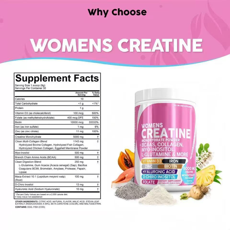 Creatine Monohydrate Powder For Women All In One BCAA Powder_voghion.com