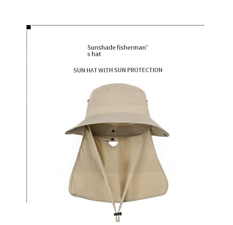 Kids Fisherman Hat With Detachable Neck Flap - Breathable & Foldable Sun Hat For Boys & Girls Outdoor Camping & Beach Activities_voghion.com