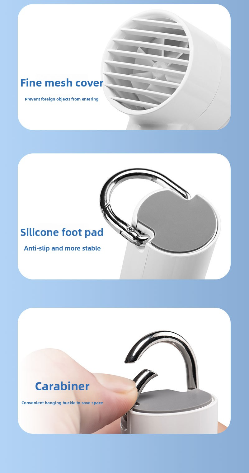 Semiconductor Cooling Handheld Fan - USB Rechargeable 5000mAh Battery 3-in-1 Cooling/Blowing/Face Mist Clip-on Design For Outdoor/Sports_voghion.com