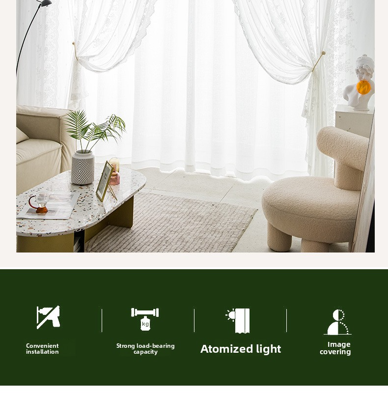 Tenda per porta in pizzo – Pannello pieghevole trasparente in stile coreano, senza foratura, per la privacy, per soggiorno, bagno, bar, 8 misure fino a 220 cm, 80% poliestere_voghion.com